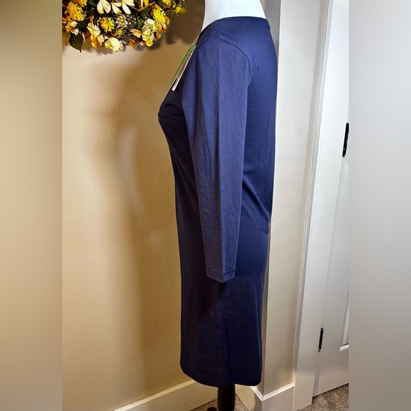 LILLY PULITZER Palmetto Pima Cotton V Neck T Shirt Dress in True Navy NWT Sz XS - Picture 8 of 14